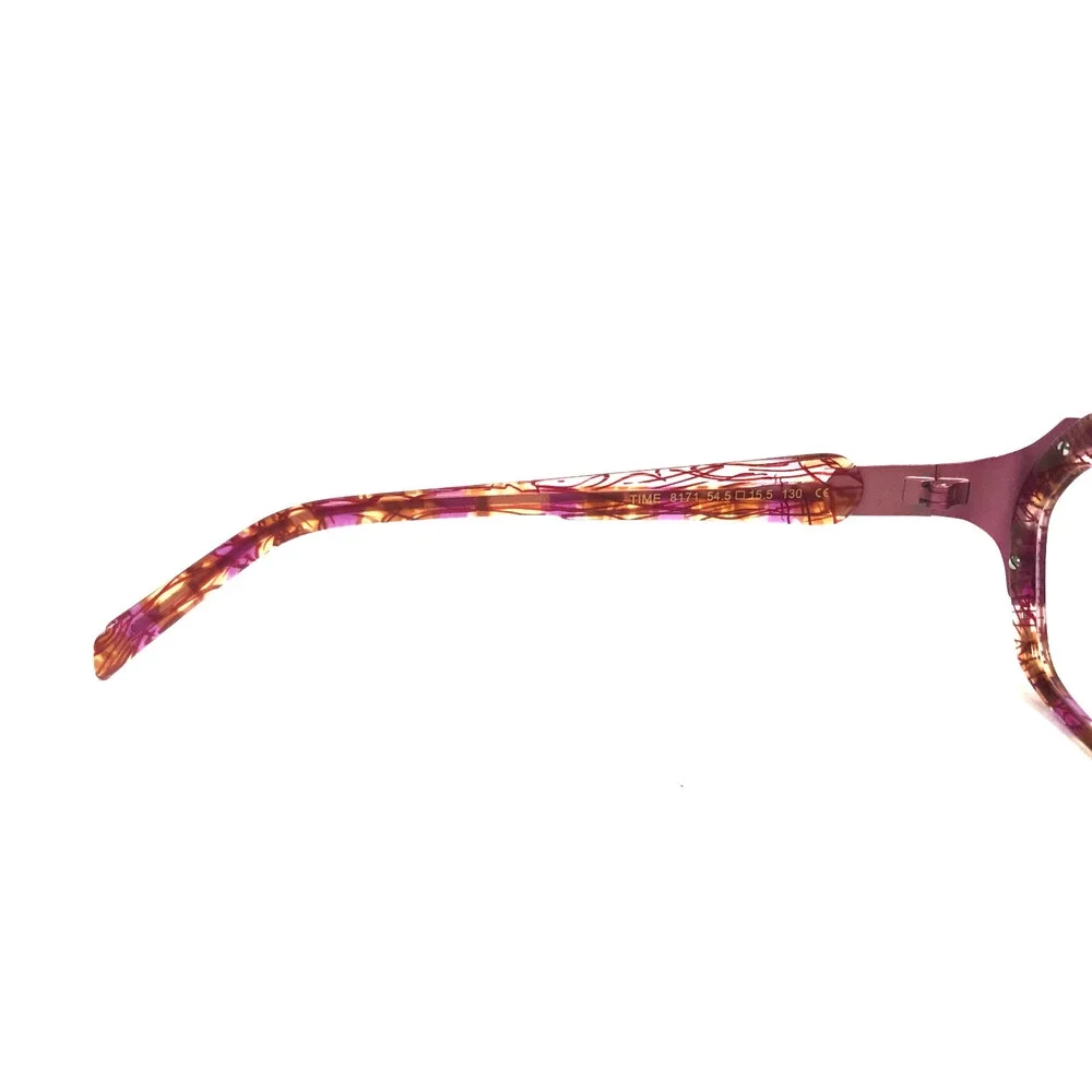 BOZ Eyeglasses Frames TIME 8171 Pink Acetate Rose Inox Violet 54.5-15.5-130